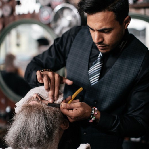 Barbering m/ varmt omslag